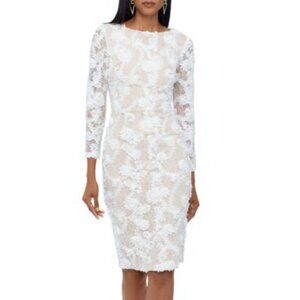 Xscape Lace Dress 12 White Midi Bridal